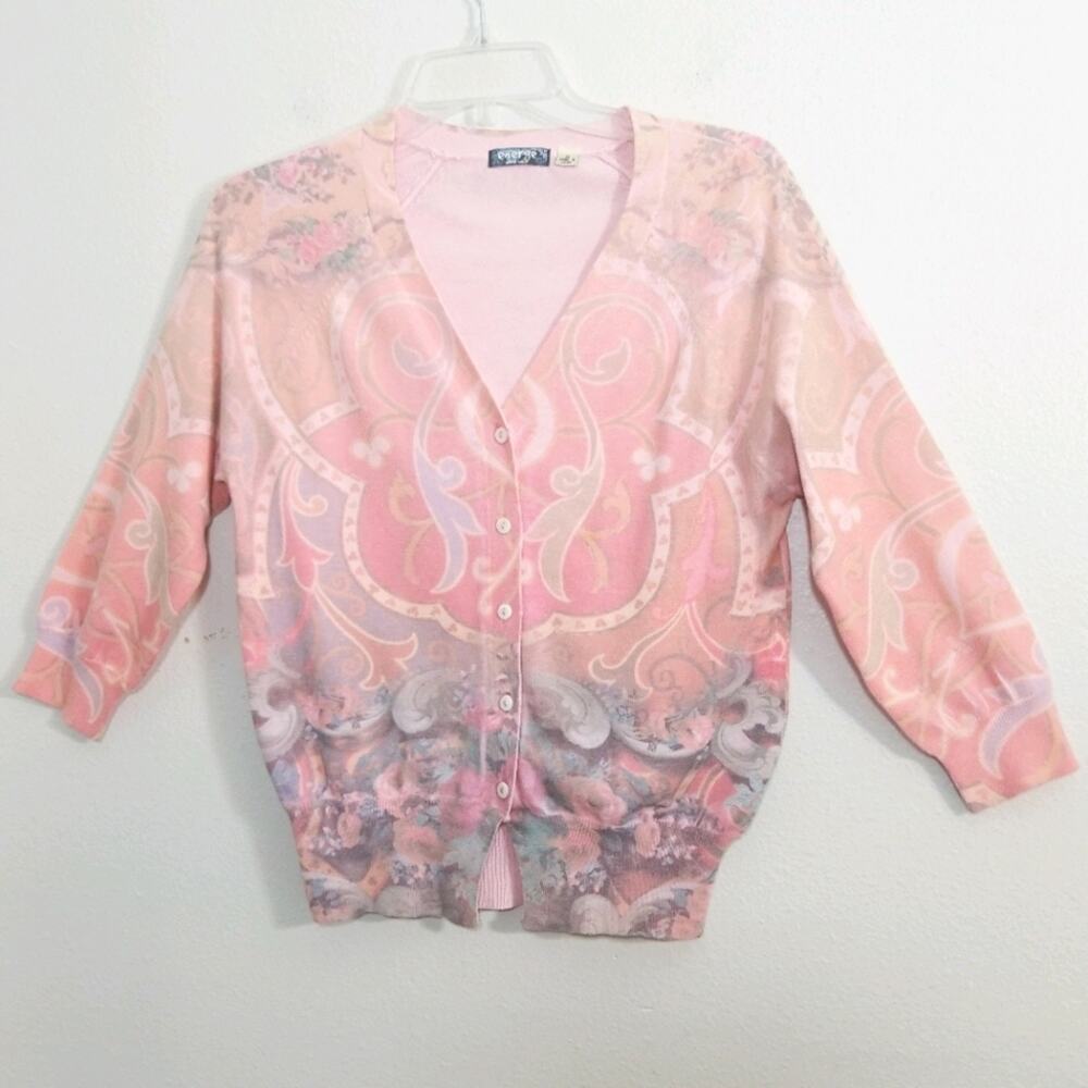 Energe floral baroque romantic cardigan sweater M